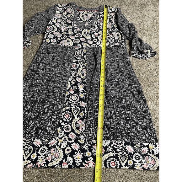 BODEN Mollie Paisley Polka Dot patchwork Shift Dress BoHo Multicolor US 12L Long - Picture 7 of 9